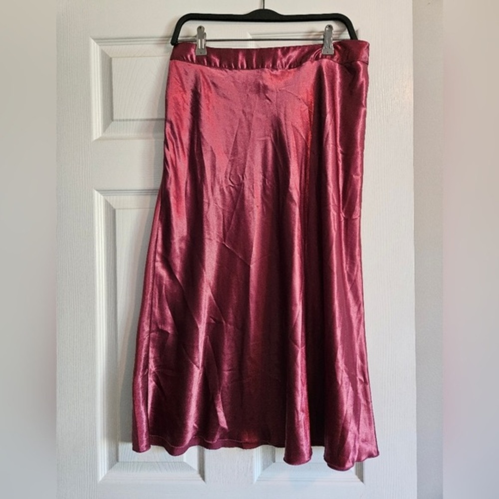 Vero Moda Satin A-Line Skirt in Rose Pink